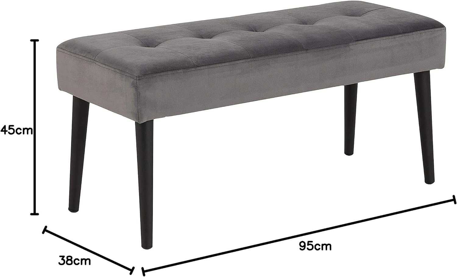 Лавка меблі AC Design, металева тканина, Д: 38 x Ш: 95 x В: 45 см