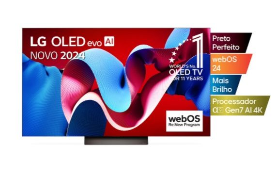 TV LG OLED Evo 55C4 – Nova, Lacrada e com Garantia!