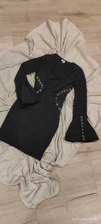 sukienka mała czarna z rękawem bodyflirt XS 34 s 36
