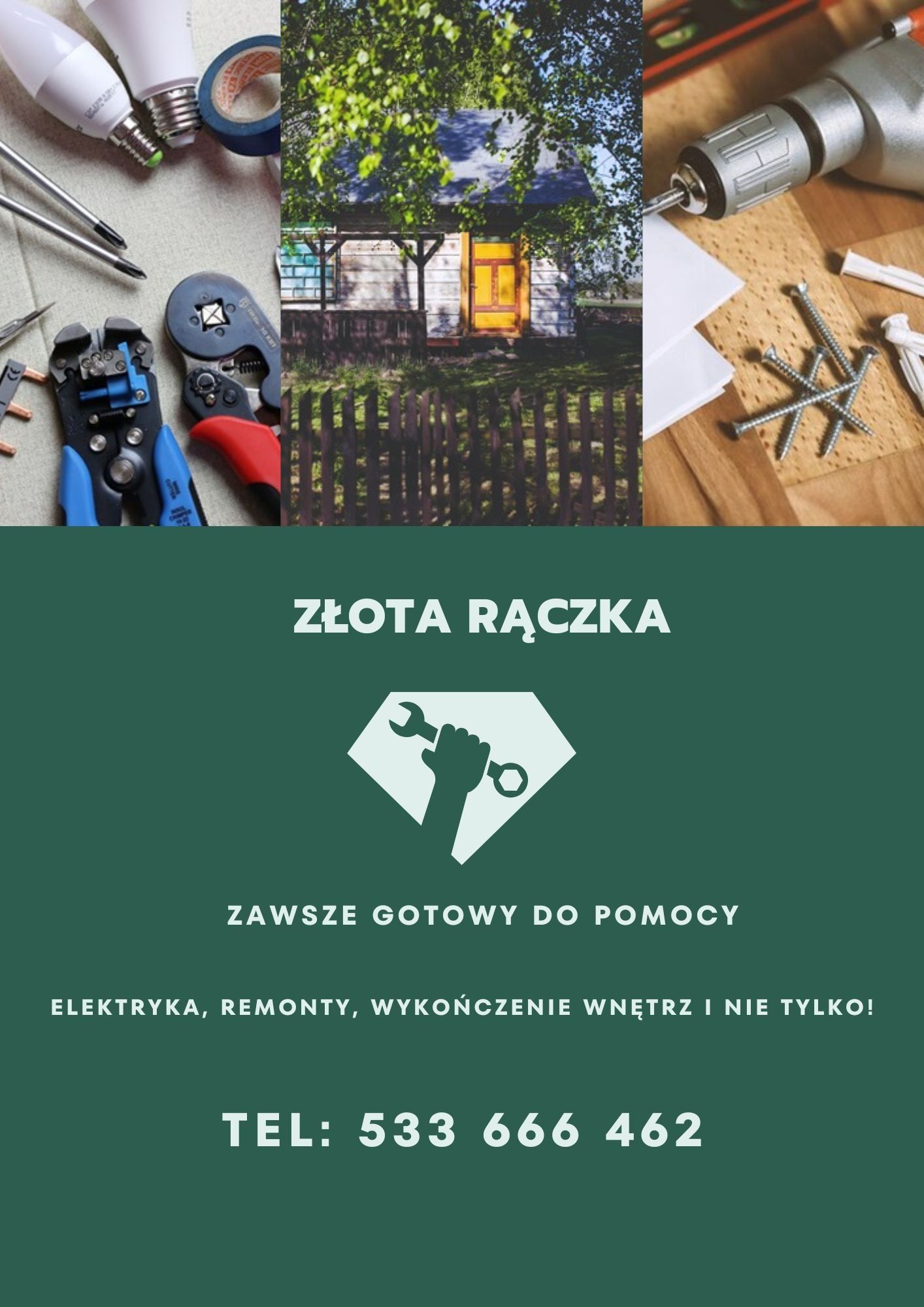 Elektryka,remonty, złota rączka,pomoc na działkach,