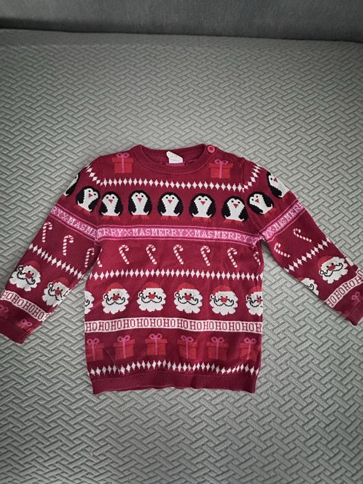 Świąteczny sweterek tunika 86 H&M
