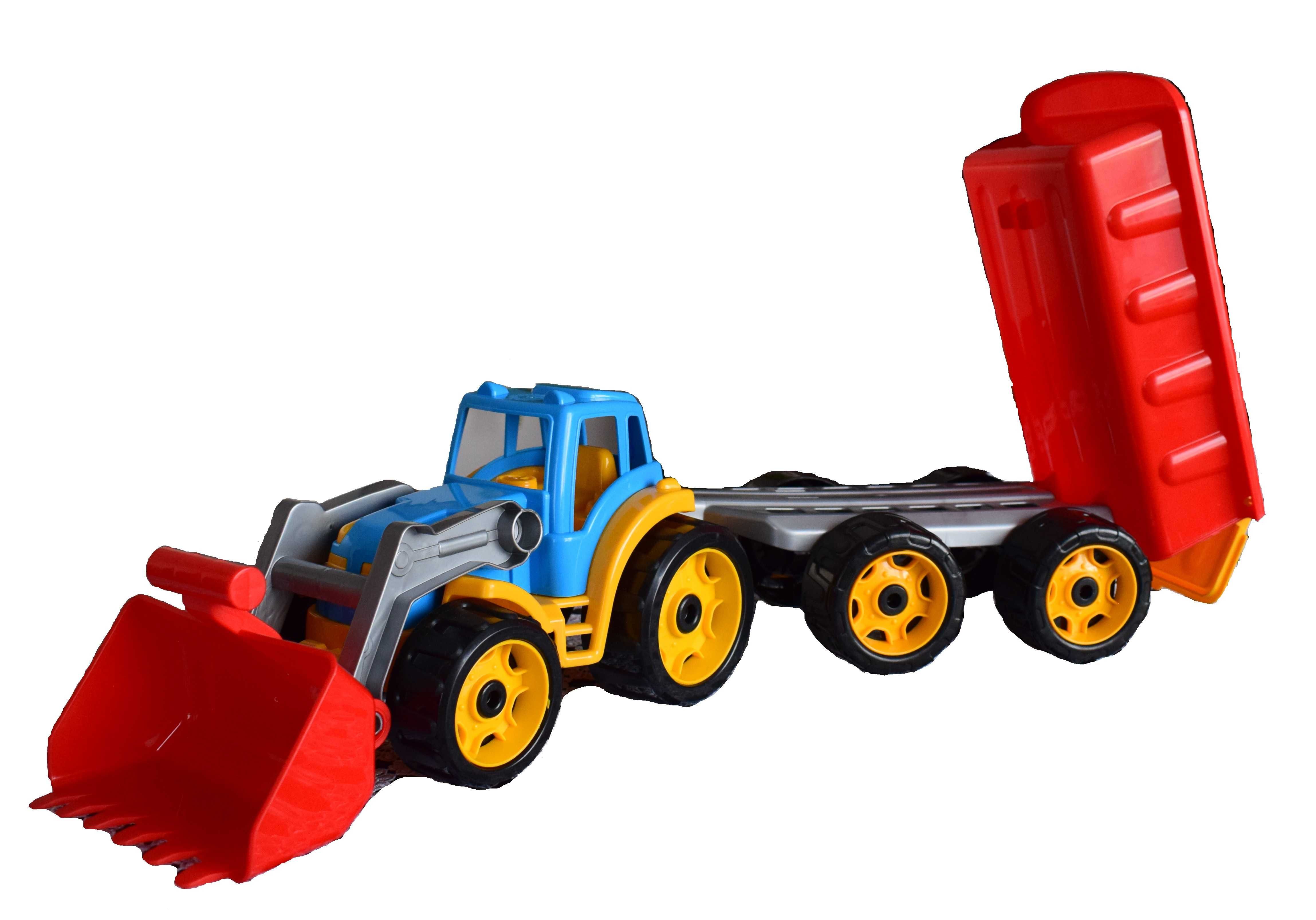 Zabawka Kombajn Zbożowy Traktor Ciągnik Koparka Z Przyczepą