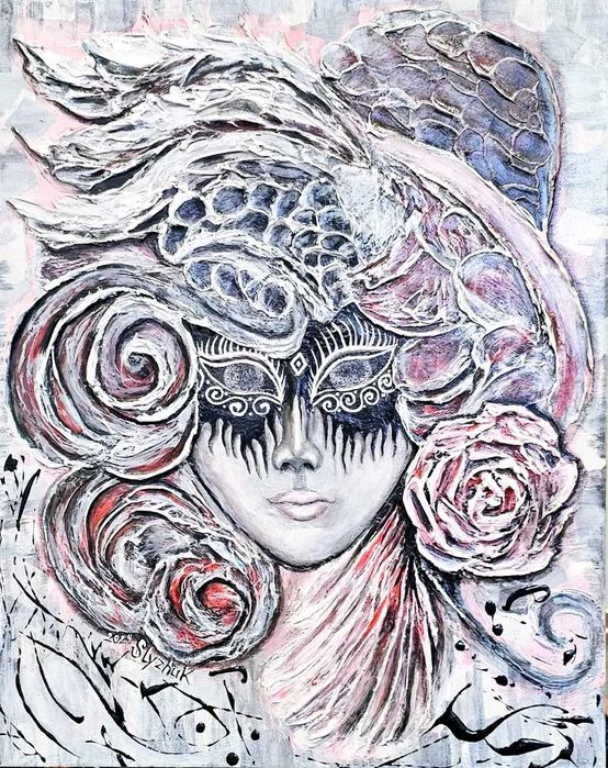 3D картина "Чарівна маска" ручна робота, розмір зображення 40×50