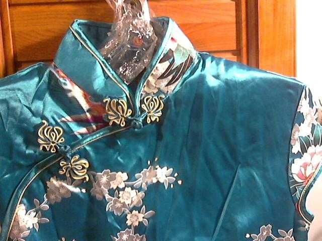 Платье шёлковое голубое в китайском стиле