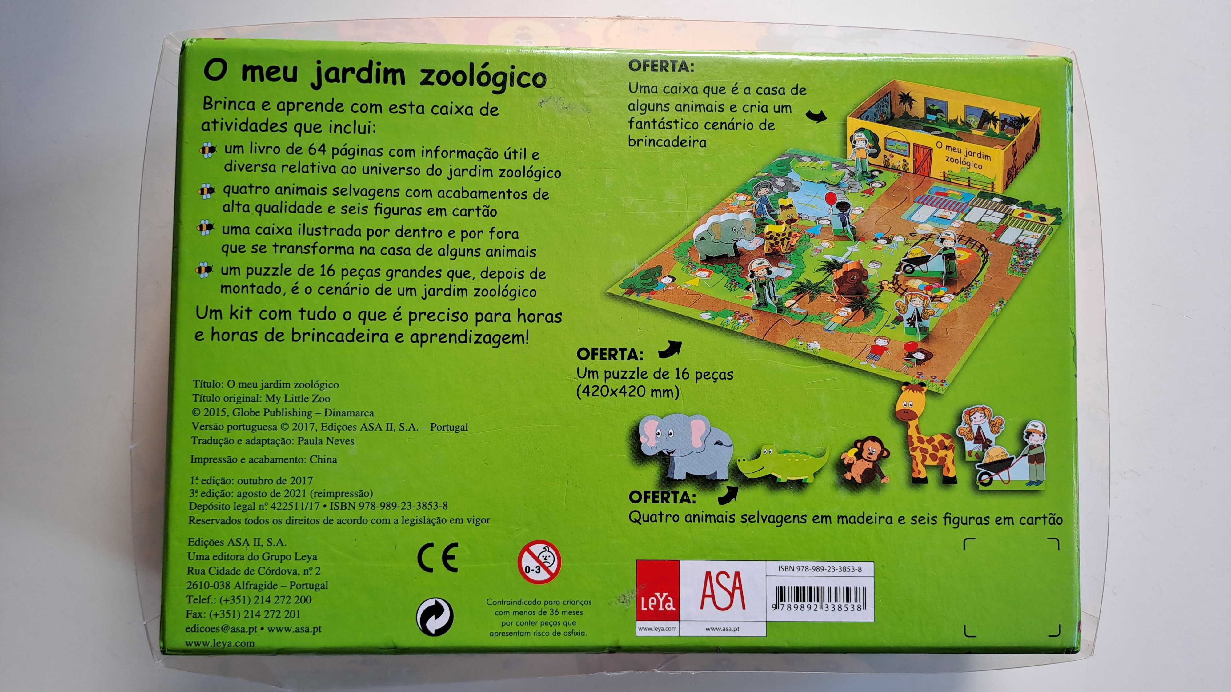 caixa de atividades - o meu jardim zoológico - Livro, puzzle e bonecos