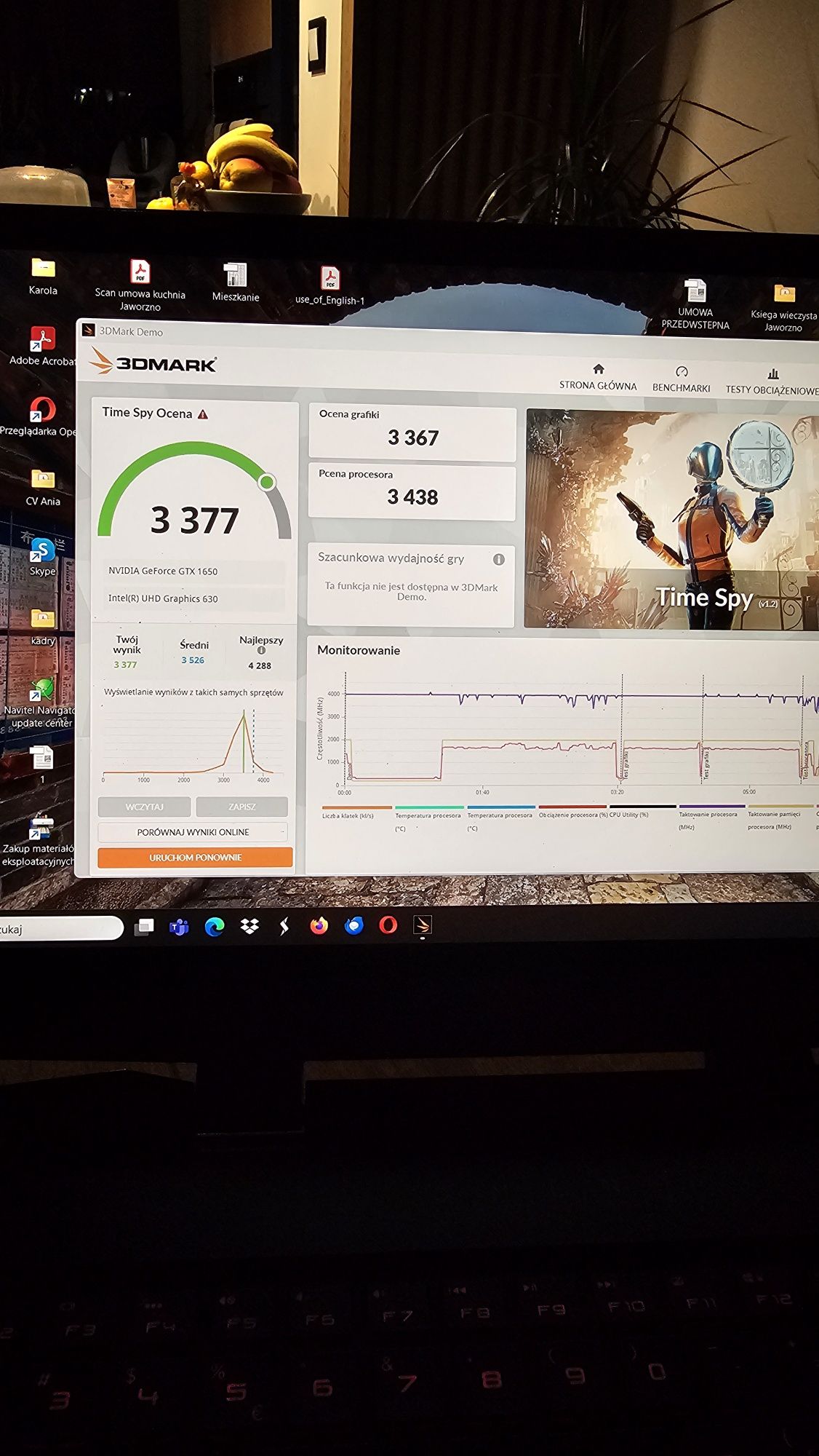 Hp gamingowy 15,6 144hz/GTX1650/8GB/SSD+Hdd/i5 9300h