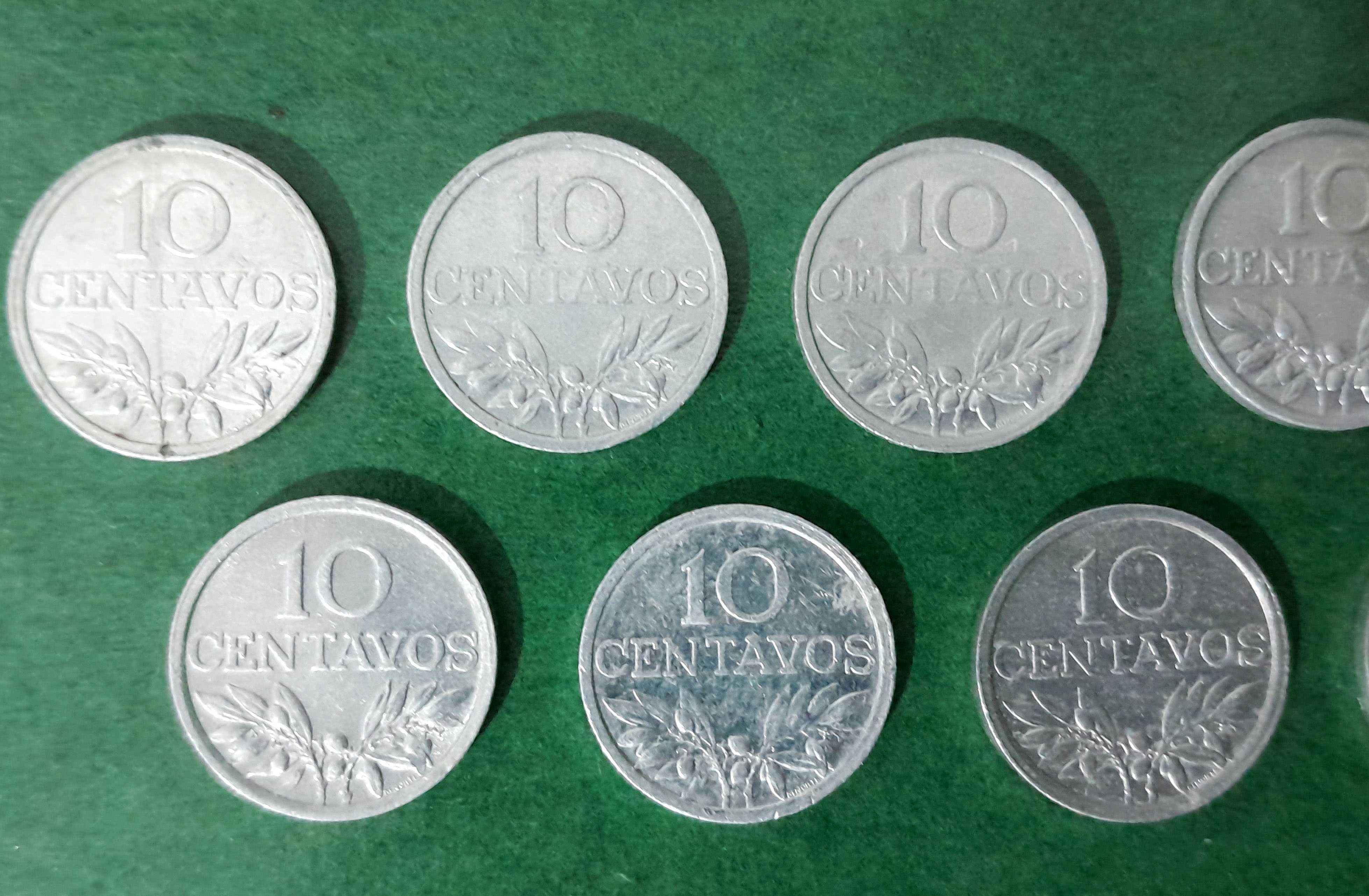 Moedas de 10 centavos 1971 a 1979 (alumínio) da República Portuguesa