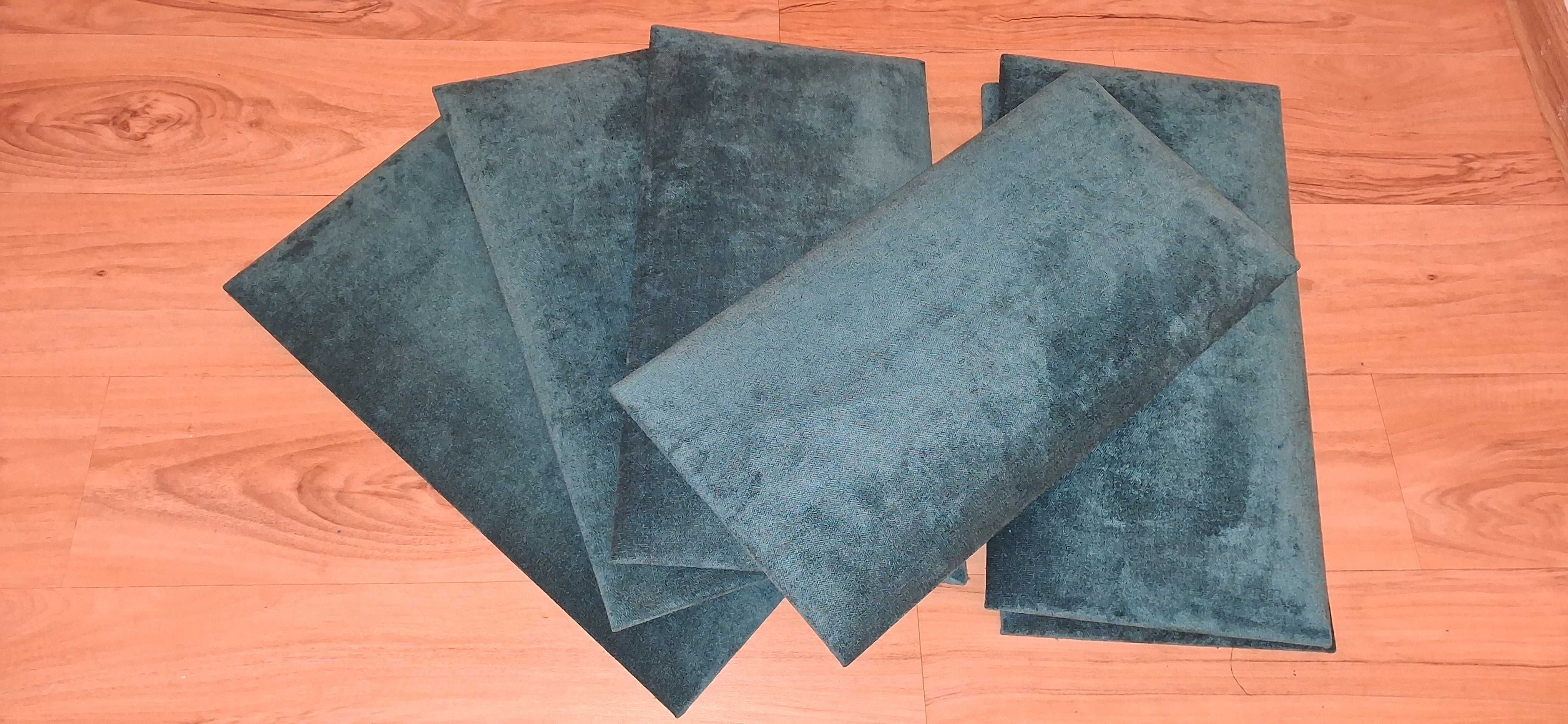 panele tapicerowane ścienne - turkus 30x60cm