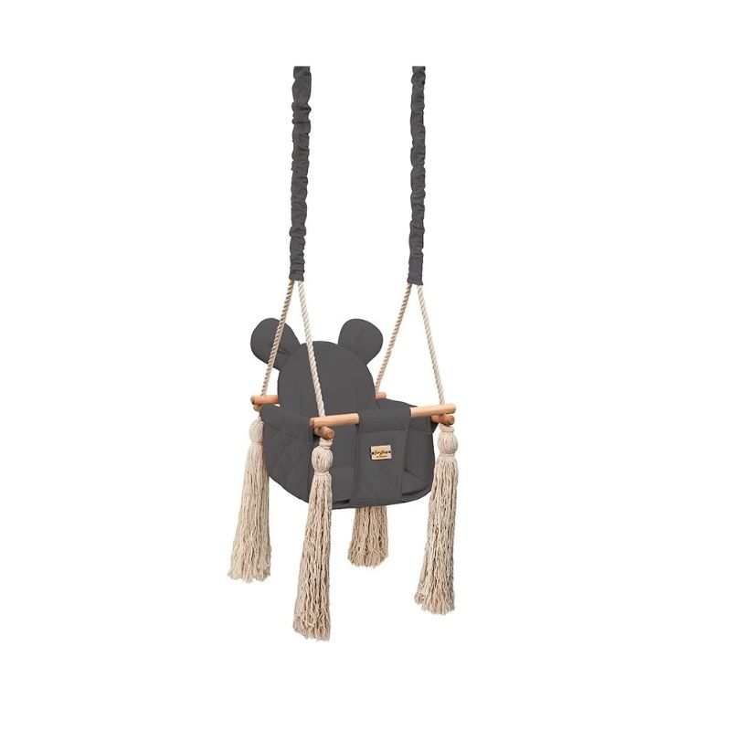 Huśtawka + pasy VelvetSwing Dark Gray - Baby Steps