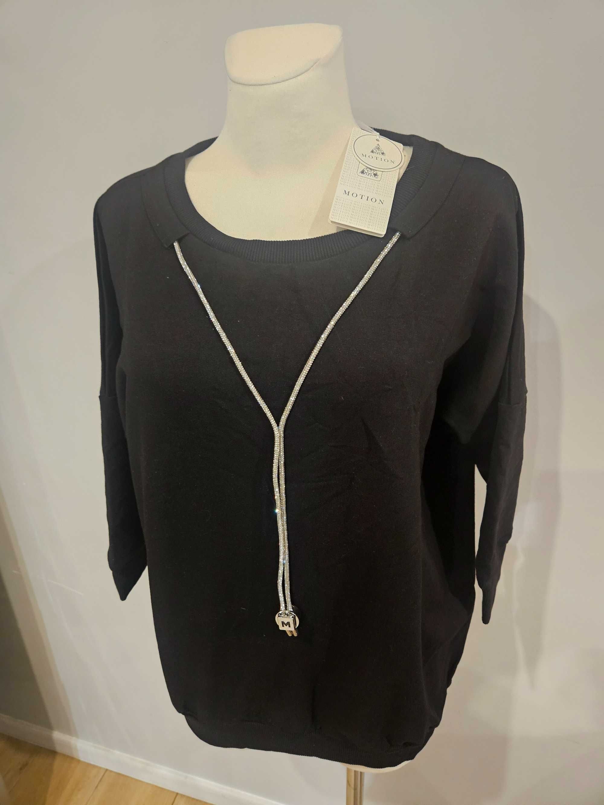 Bluza czarna srebrny lancuszek m nowa z metką