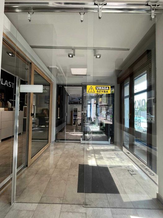 Drzwi szklane przesuwne 3997 x 2610 na rolkach chrom OKAZJA!