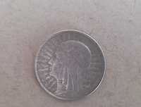 Moneta 2 zł 1933 rok głową kobiety