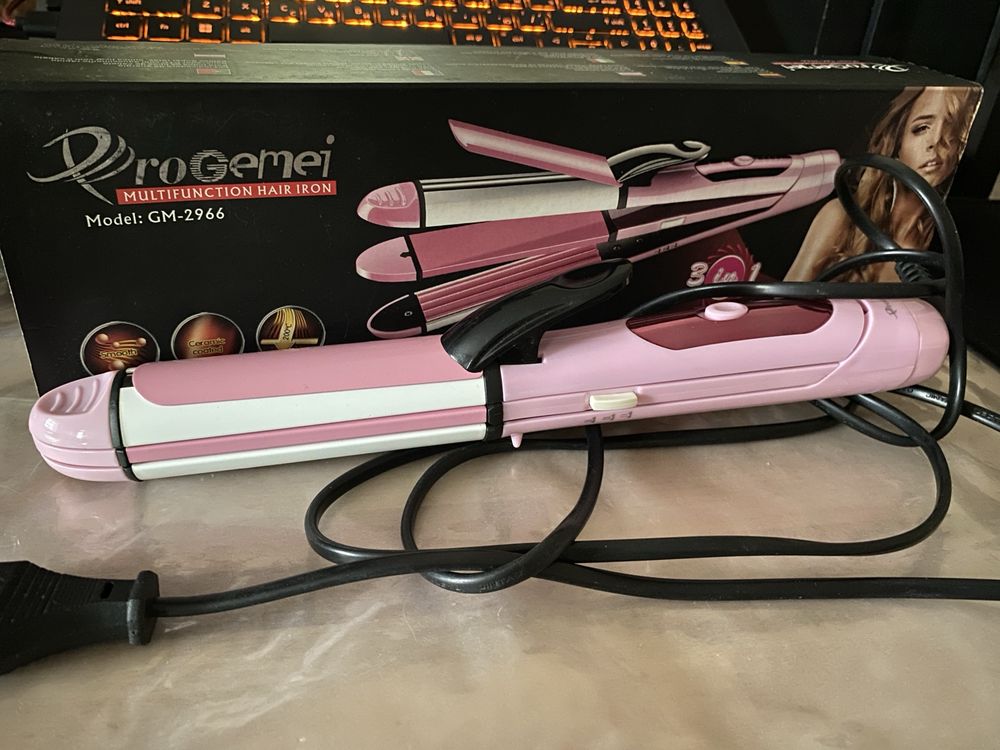 мультистайлер gemei gm-2966 3в1(плойка, утюжок, гофре)