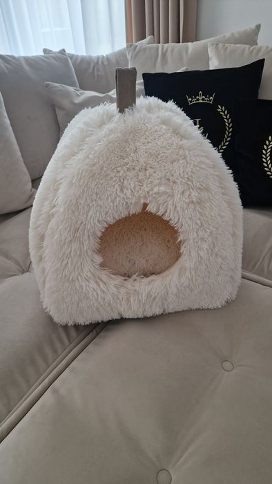 Legowisko łóżko dla kota psa ekri