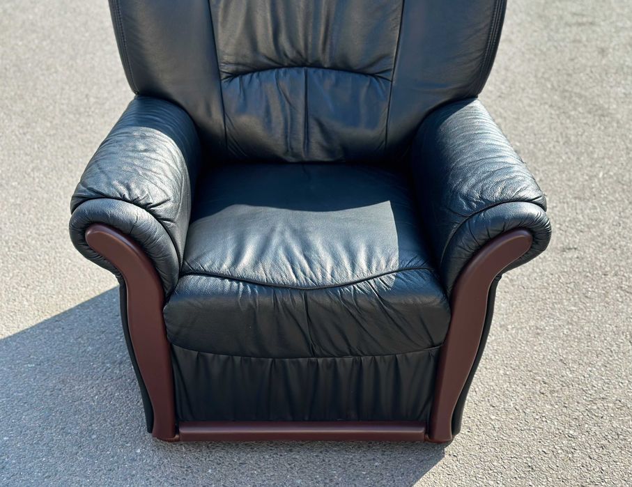 М'яке чорне шкіряне крісло/шкіряне крісло/шкіряні крісла/меблі/дивани