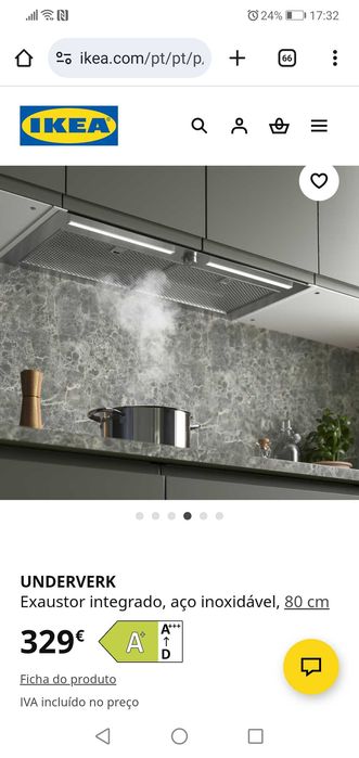 Exaustor UNDERVERK do Ikea
Vendo exaustor Underverk de 80