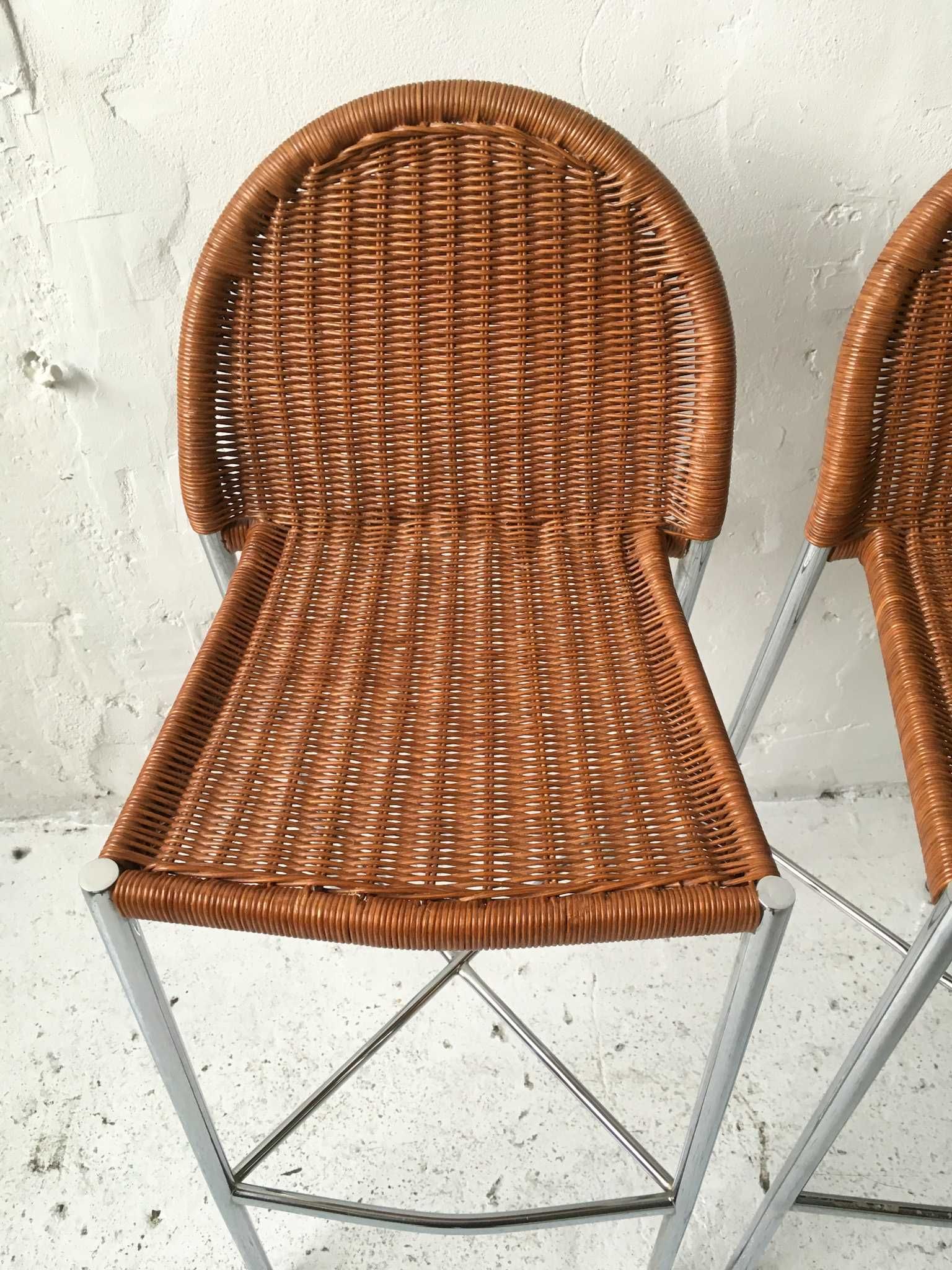 Hokery wiklinowe lata 70 80 vintage design