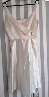 Sukienka atłas biała 38 M