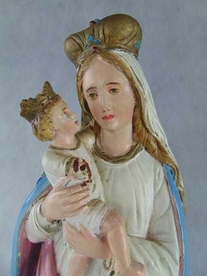 Stara rzadka figurka Matki Boskiej Maryji gipsowa