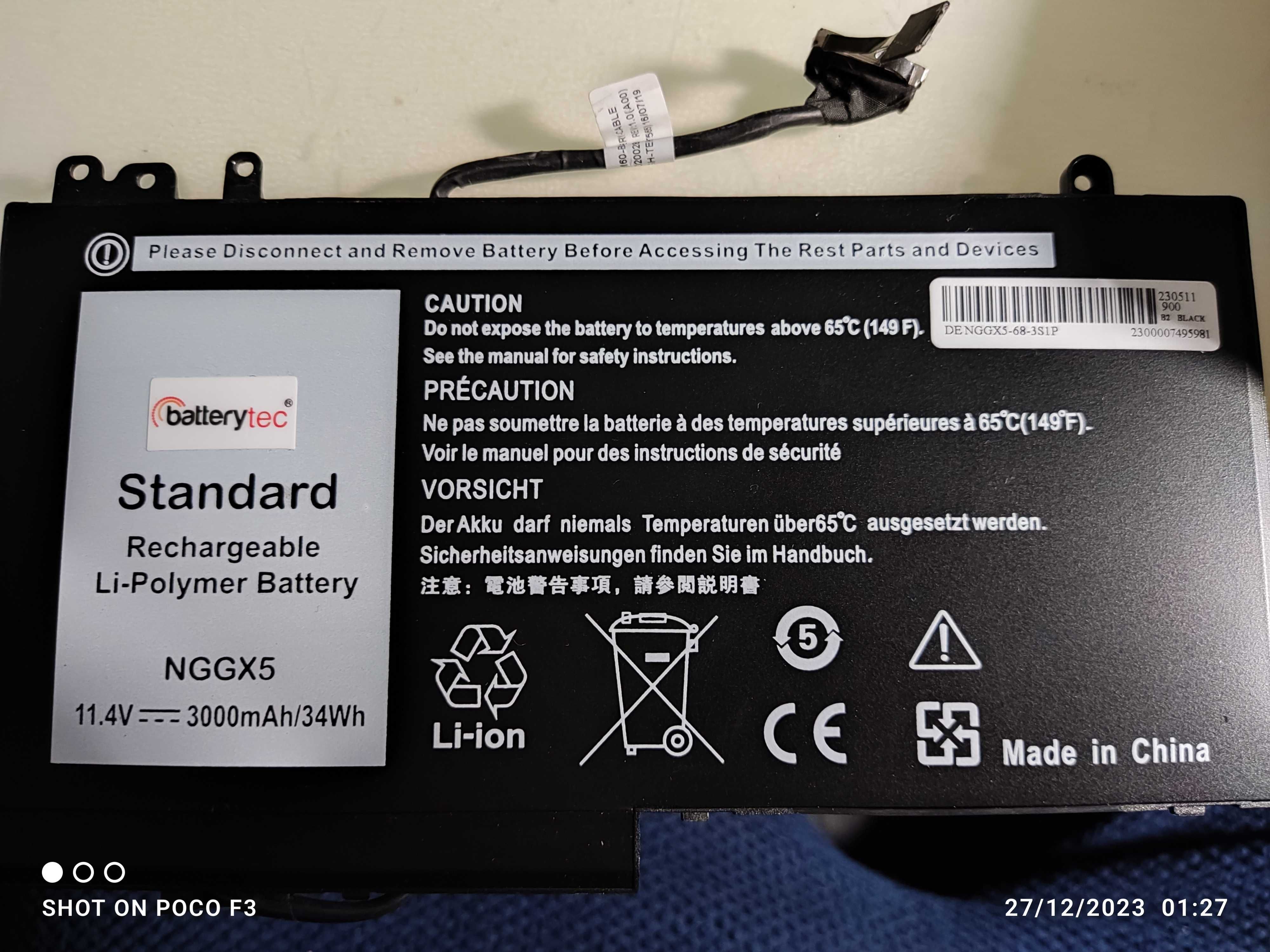Bateria para DELL Latitude 12-E5270