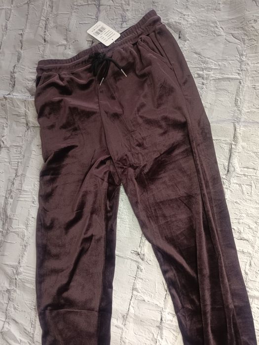 Dresy dres welurowy kolory brązowy szary czarny s m xl l spodnie