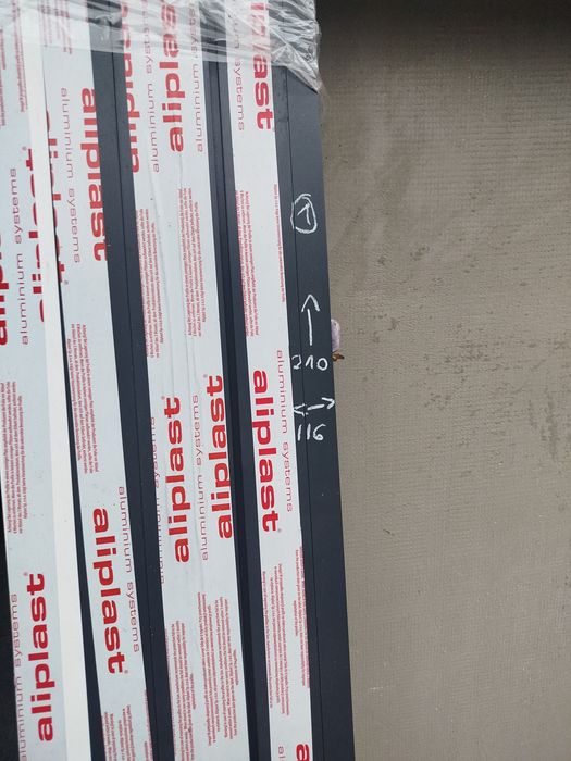 Nowe Drzwi zewnętrzne PCV Antracyt z ramą 116 x 210