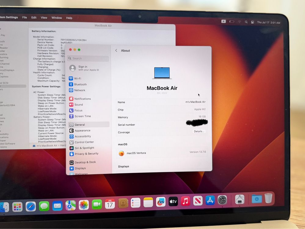 MacBook Air M2 16/1Tb. Всього 34 цикли зарядів. 950$