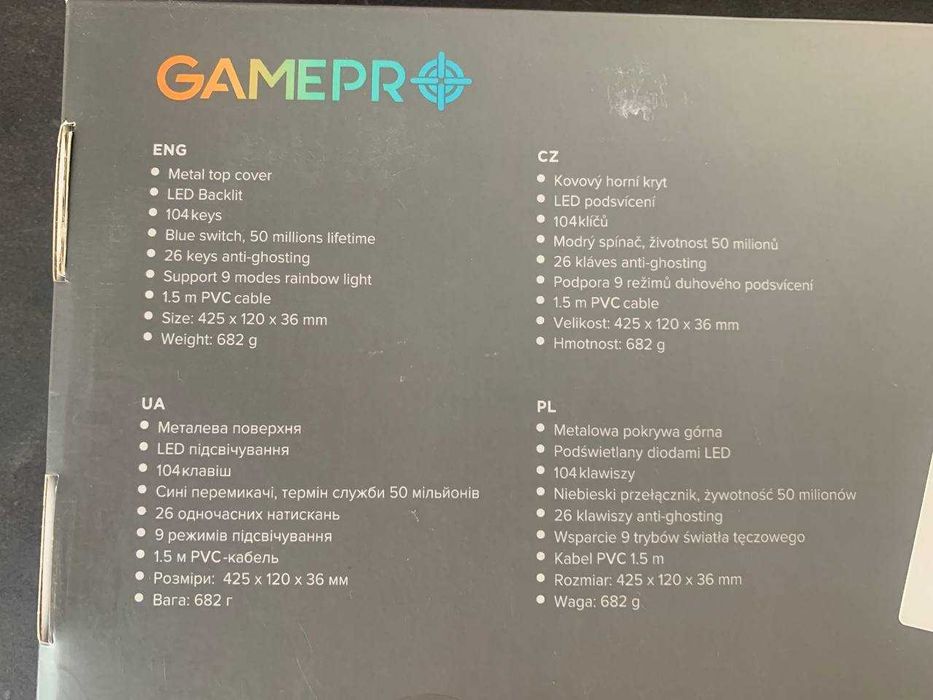 Механическая клавиатура GamePro MK105B — RGB, Blue Switch