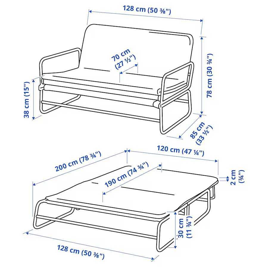 Sofá-Cama Cinzento - Como Novo