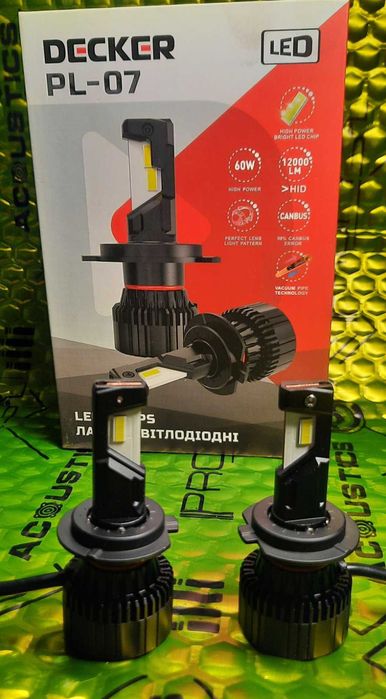 Лампа Decker Led PL-07 6K H7/Н4/Н1/Н11 CanBus 9-32V  60W 12000Lm