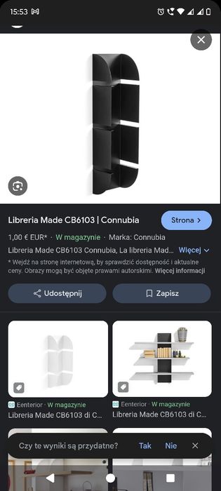 Markowy regał stelaż półki metalowe stabilne czarne CONNUBIA CB6103