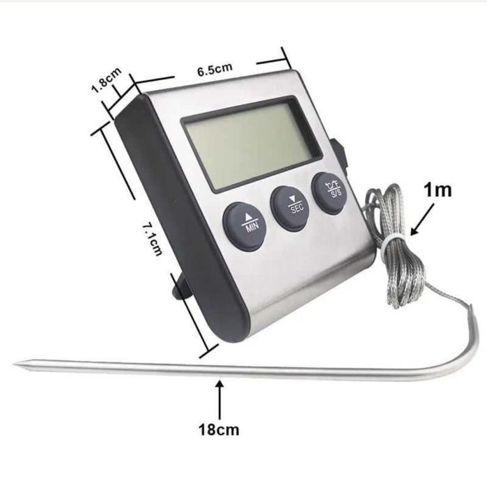 Термометр кухонний з виносним датчиком до 250 градусів+ магніт.