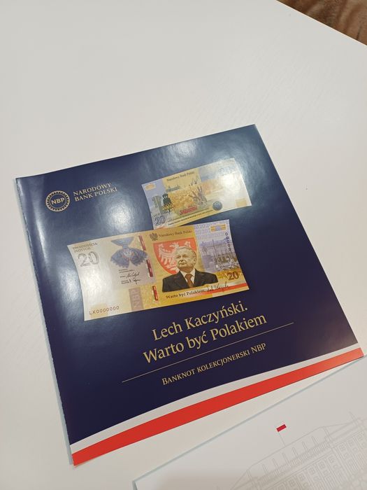 Niski numer 20 złotych Lech Kaczyński banknot kolekcjonerski