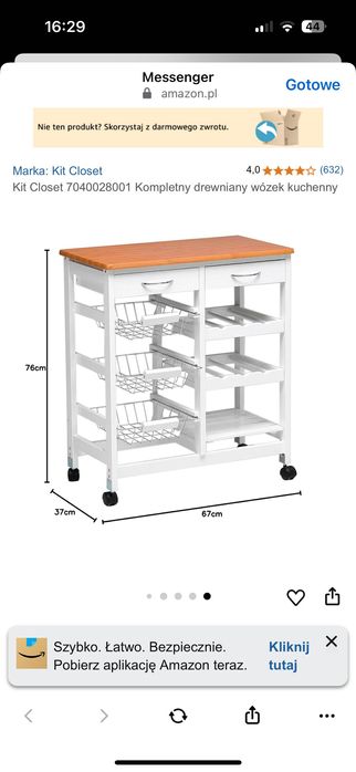 Pomocnik kuchenny, szafka kuchenna z szufladami