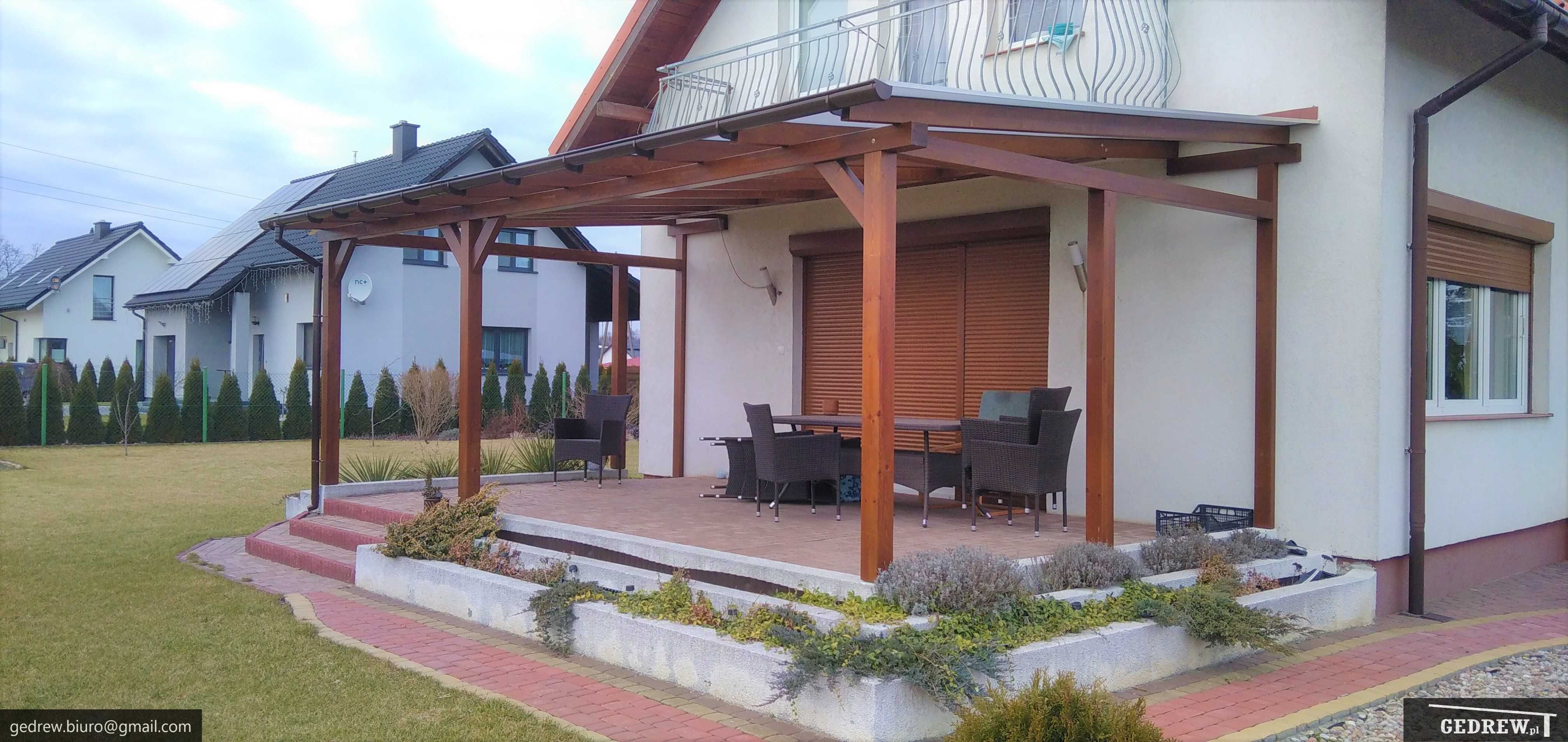 zadaszenie tarasu pergola drewniana altana taras patio zabudowa tarasu