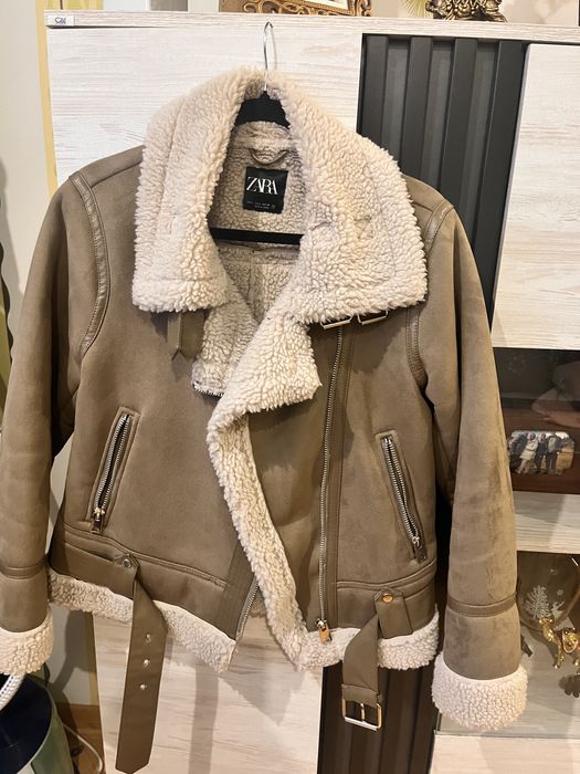 Дубленка zara куртка зимова