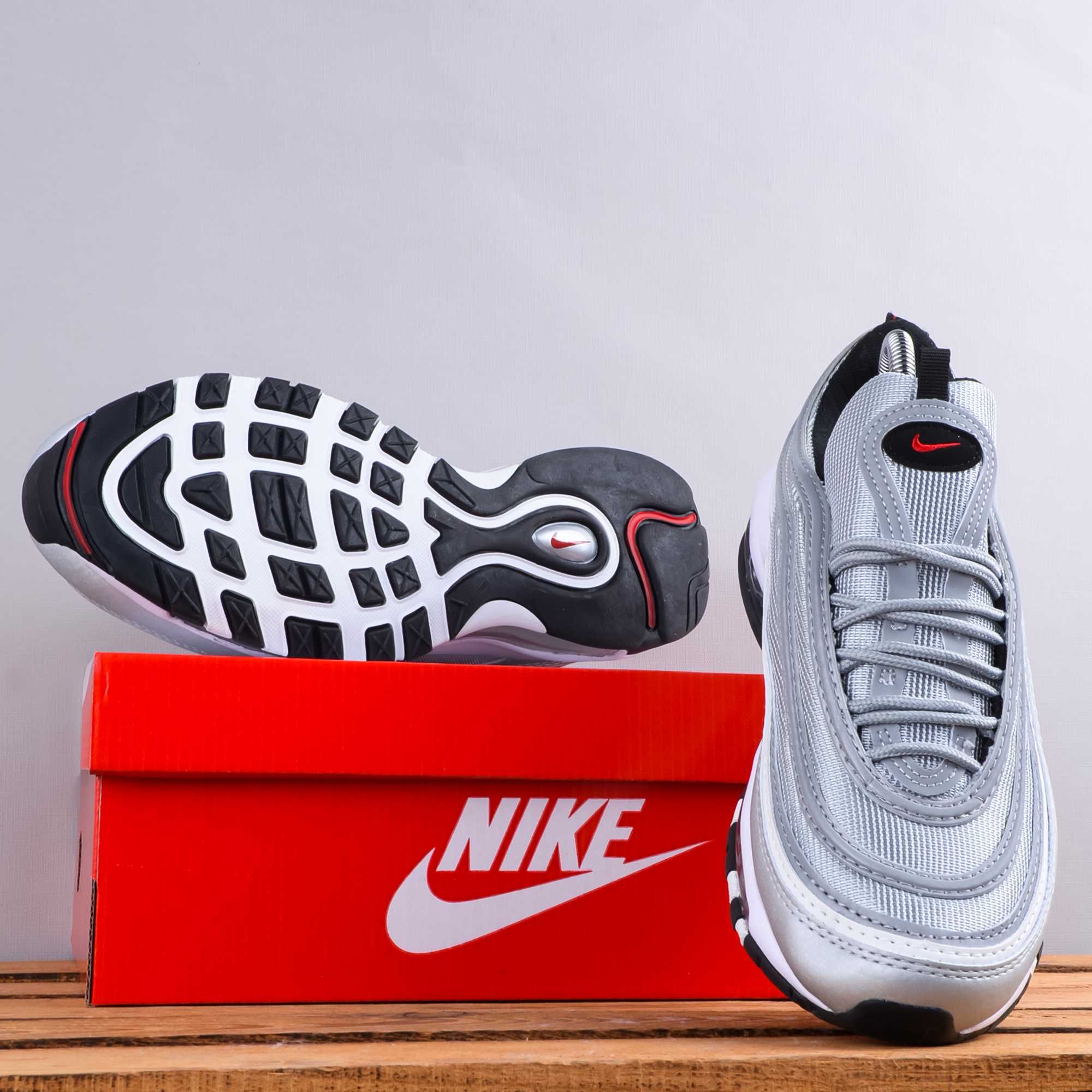 (1678-1737) Кросівки Nike Air Max 97 срібло (37-45) найк найк