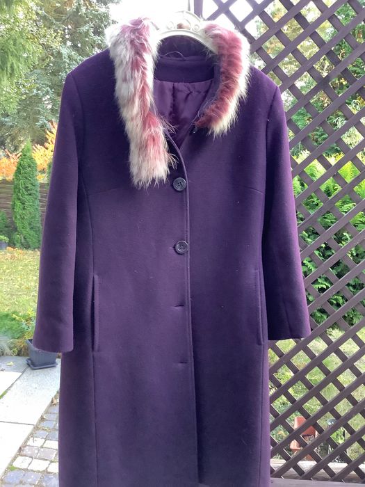 Płaszcz jesienny fioletowy
