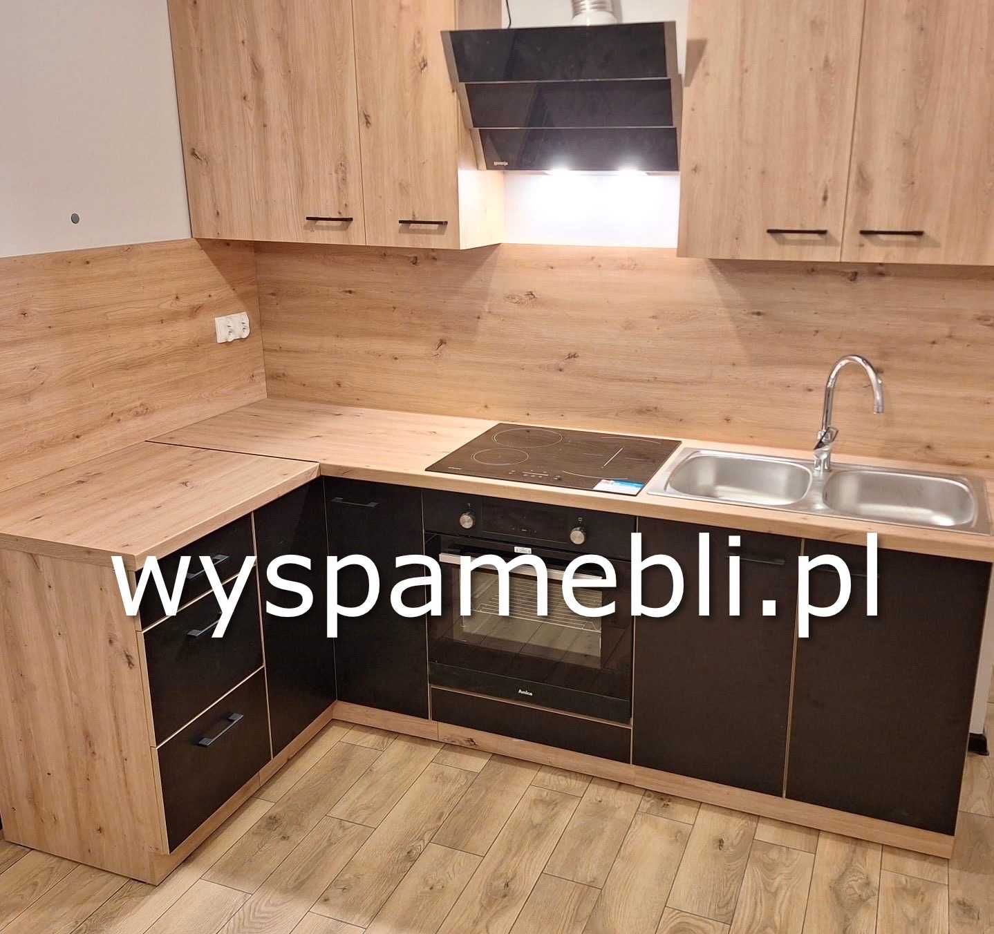 NOWA kuchnia zestaw mebli kuchennych 180cm artisan czarny szafka