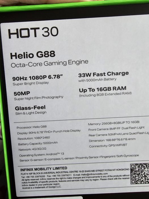 Telefon infinix hot30