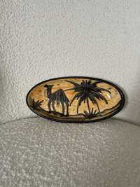 Afrykański talerz ręcznie malowany ceramika home vintage afryka