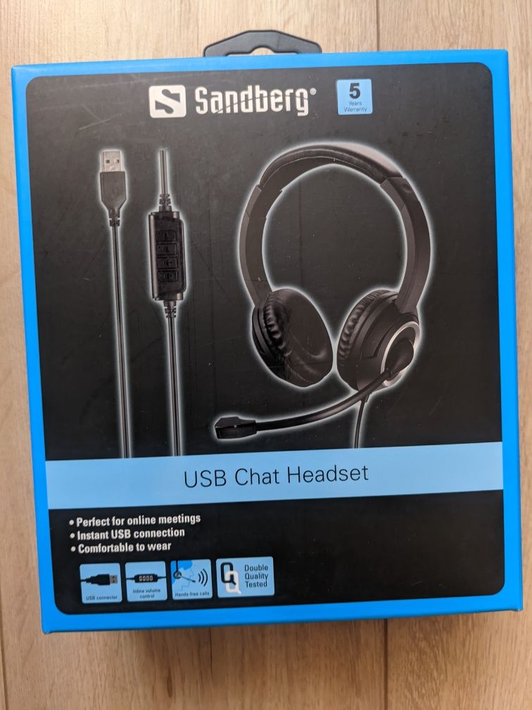 Nowe Słuchawki z mikrofonem na USB marki Sandberg gry gaming do pracy