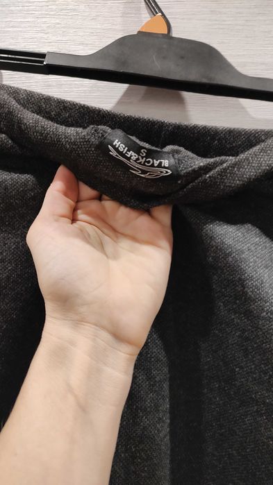 Spodnie damskie dziewczęce leginsy szare ciepłe materiał grubszy s