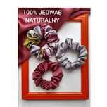 Jedwab naturalny 3 gumki scrunchies do włosów