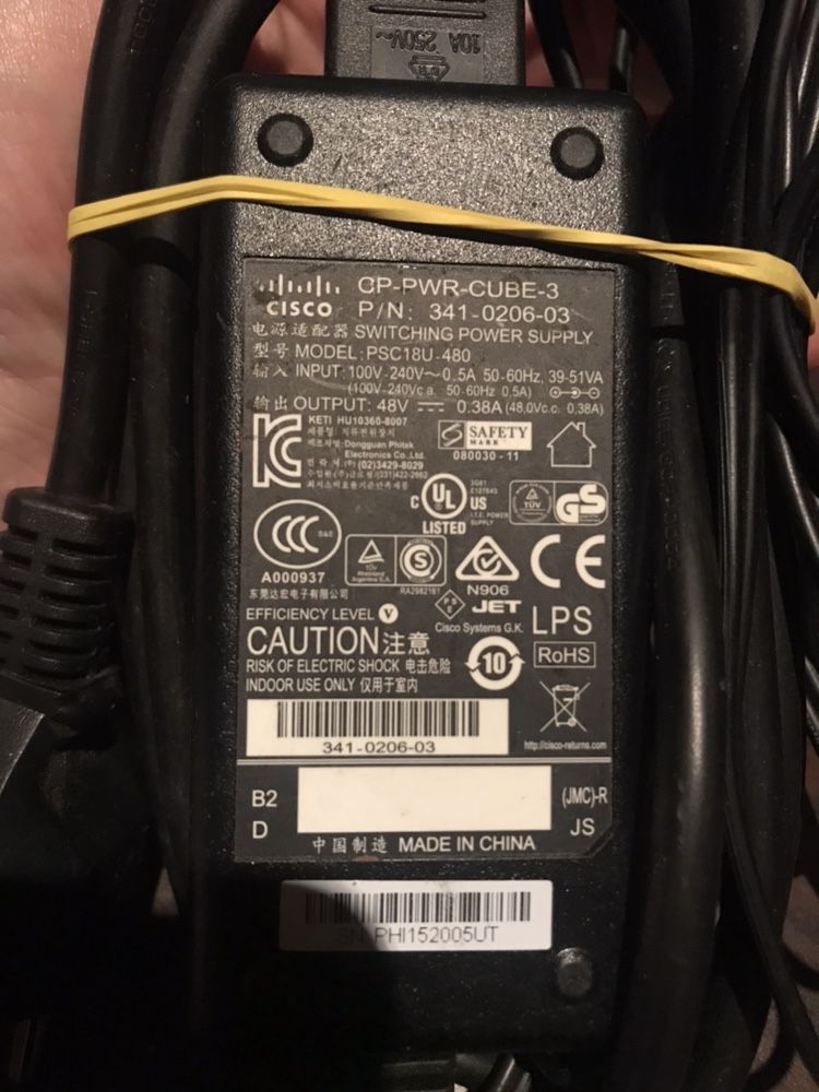 Блок живлення CISCO 48V == 0,38A