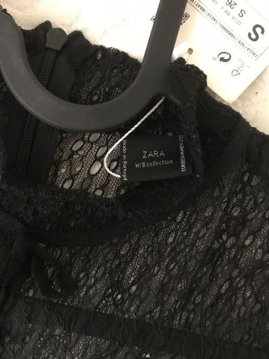 Чорна міні сукня Zara з мереживом