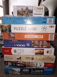 Puzzle 500 elementów 1000 elementów - 9 kompletów