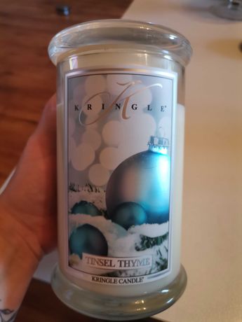 Kringle Candle Tinsel Thyme. Cudowny zapach świąteczny, zimowy NOWA