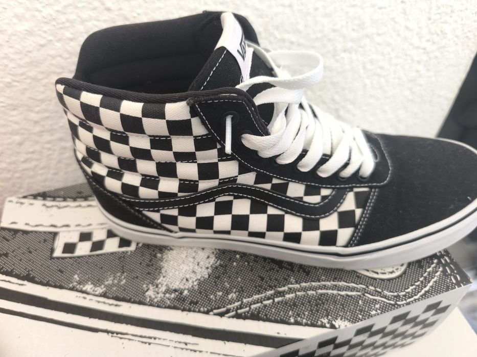 Vans cano alto xadrez