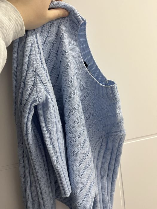 krótki niebieski sweterek H&M S